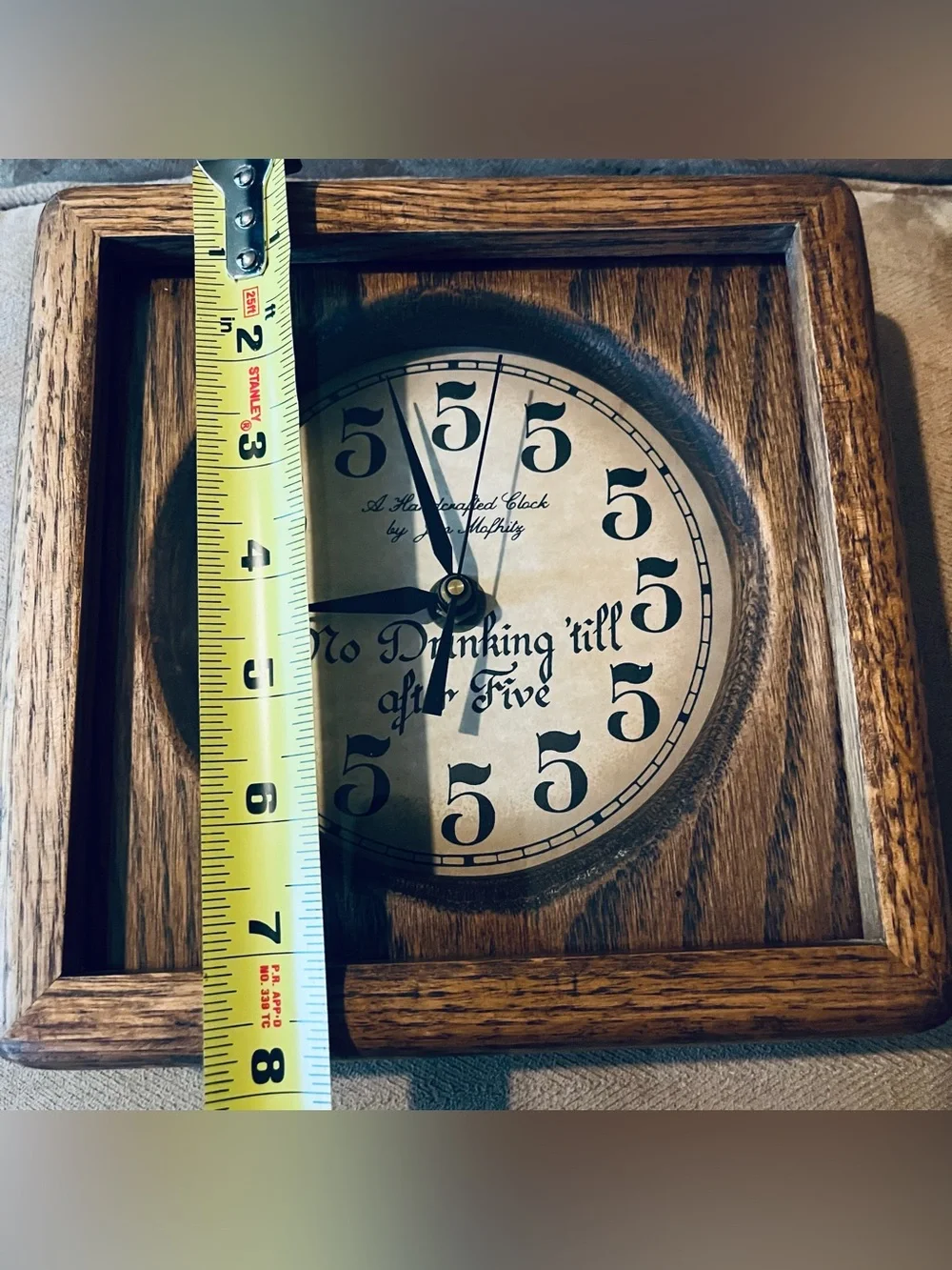 Vintage Jim Mofhitz Oak Wood Clock 